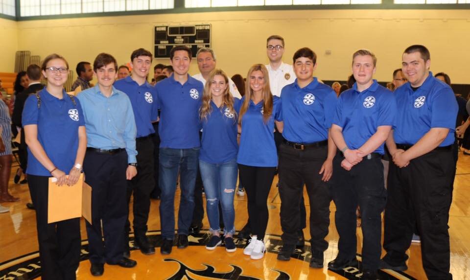 Mahwah EMS Junior Members recognized at a school event